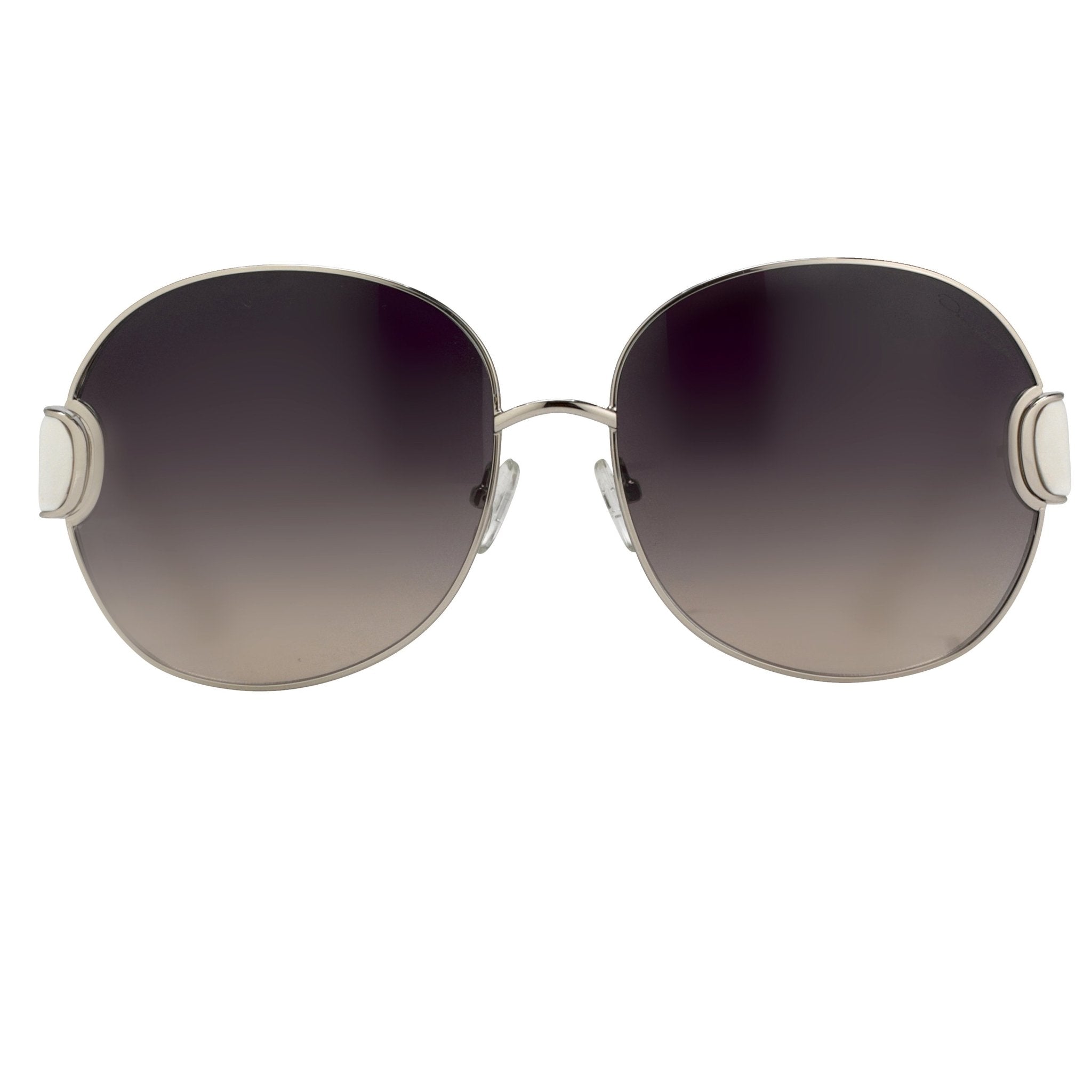Oscar De La Renta Sunglasses Oversized Frame Silver White and Grey Lenses - ODLR54C3SUN - Watches & Crystals