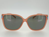 Thumbnail for Oscar De La Renta Sunglasses Oversized Orange Enamel Arms and Green Lenses Category 3 - ODLR21C5SUN - Watches & Crystals