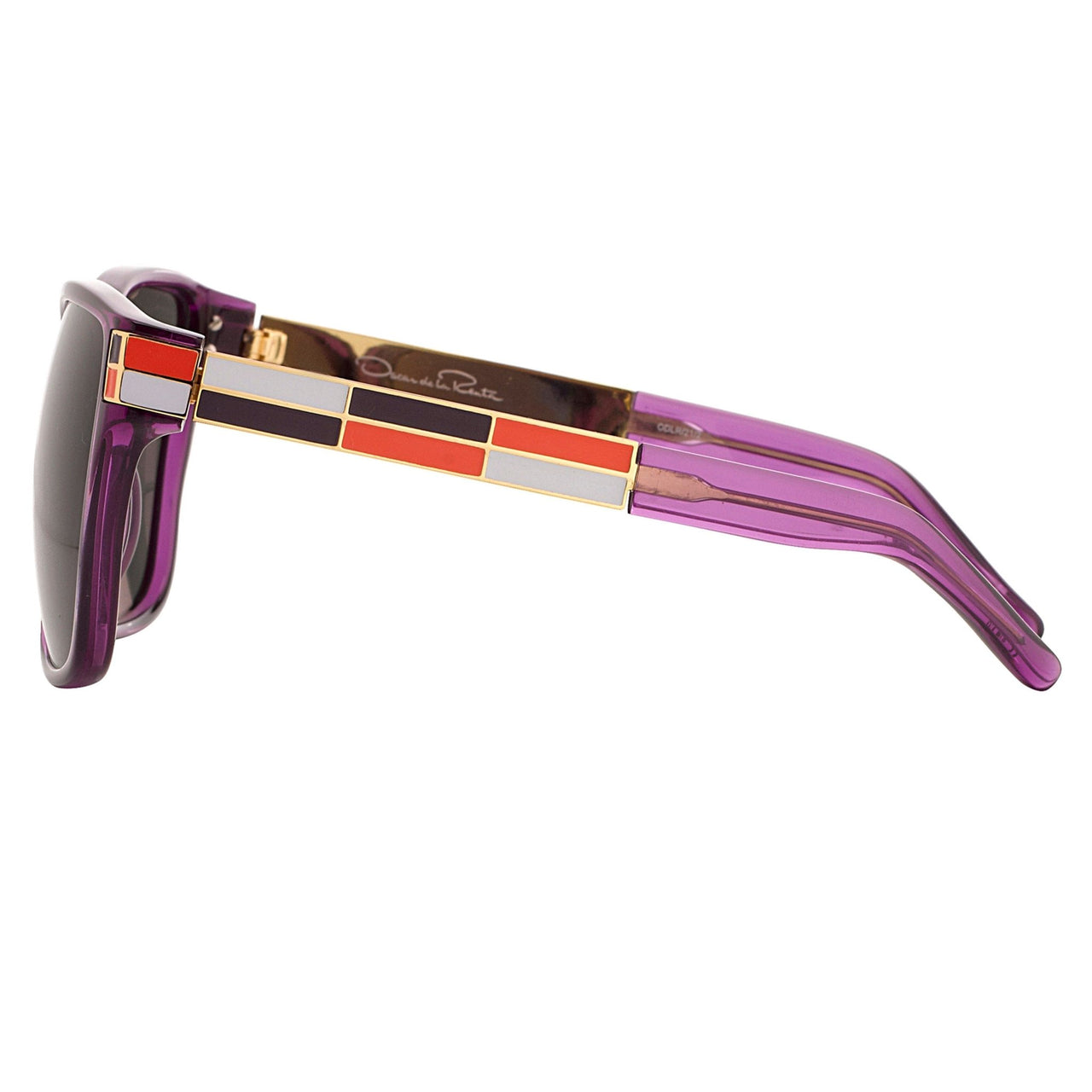 Oscar De La Renta Sunglasses Oversized Purple Enamel Arms and Green Lenses Category 3 - ODLR21C2SUN - Watches & Crystals