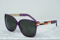 Thumbnail for Oscar De La Renta Sunglasses Oversized Purple Enamel Arms and Green Lenses Category 3 - ODLR21C2SUN - Watches & Crystals