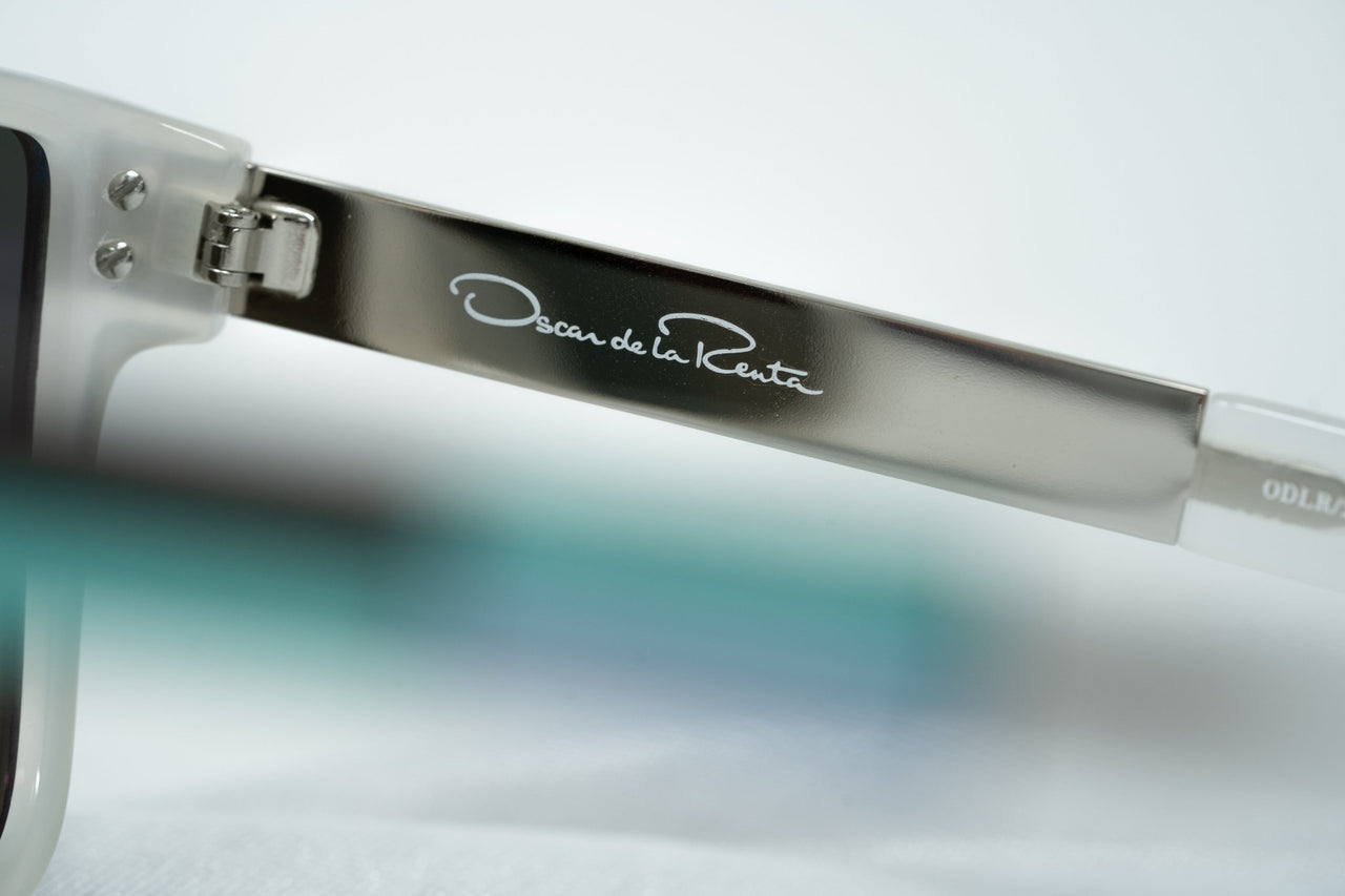 Oscar De La Renta Sunglasses Oversized White Enamel Arms and Green Lenses - ODLR21C6SUN - Watches & Crystals