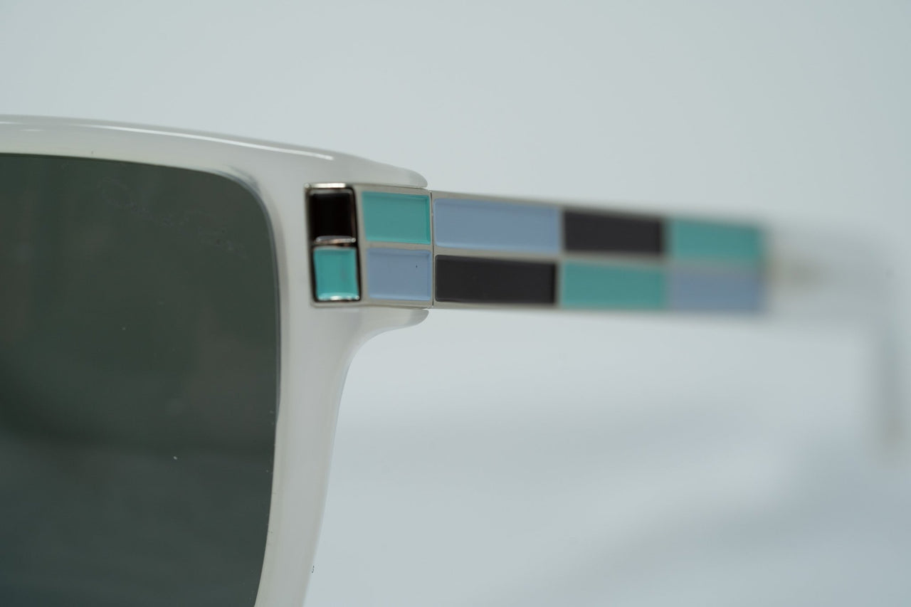 Oscar De La Renta Sunglasses Oversized White Enamel Arms and Green Lenses - ODLR21C6SUN - Watches & Crystals