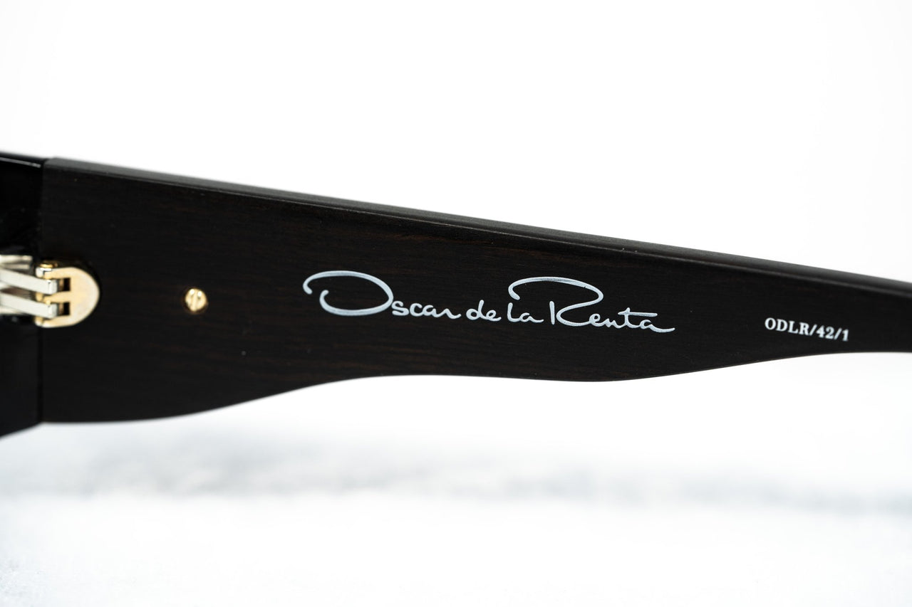 Oscar De La Renta Unisex Eyeglasses Rectangle Black Sandalwood with Clear Lenses - ODLR42C1OPT - Watches & Crystals