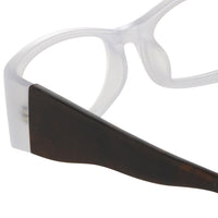 Thumbnail for Oscar De La Renta Unisex Eyeglasses Sandalwood D-Frame Ivory and Clear Lenses - ODLR42C3OPT - Watches & Crystals