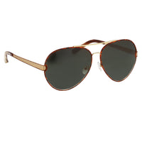 Thumbnail for Oscar De La Renta Unisex Sunglasses Amber with Green Lenses - ODLR59C1SUN - Watches & Crystals