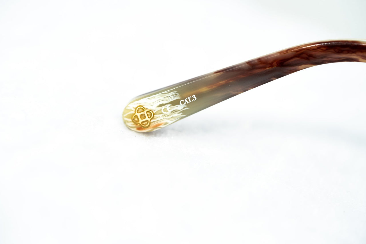 Oscar De La Renta Unisex Sunglasses Amber with Green Lenses - ODLR59C1SUN - Watches & Crystals