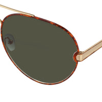 Thumbnail for Oscar De La Renta Unisex Sunglasses Amber with Green Lenses - ODLR59C1SUN - Watches & Crystals