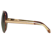 Thumbnail for Oscar De La Renta Unisex Sunglasses Amber with Green Lenses - ODLR59C1SUN - Watches & Crystals