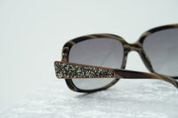 Thumbnail for Oscar De La Renta Women Sunglasses Gemstones Oversized Frame Horn Bronze With Grey Graduated Lens ODLR64C2SUN - Watches & Crystals