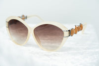 Thumbnail for Oscar De La Renta Women Sunglasses Gemstones Oversized Frame Nude and Brown Graduated Lenses - ODLR20C5SUN - Watches & Crystals