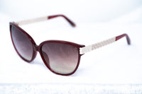 Thumbnail for Oscar De La Renta Women Sunglasses Oval Deep Red with Brown Graduated Lenses - ODLR52C4SUN - Watches & Crystals