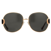 Thumbnail for Oscar De La Renta Women Sunglasses Oversized Frame Gold with Grey Lenses Category 3 - ODLR54C1SUN - Watches & Crystals