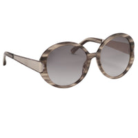 Thumbnail for Oscar De La Renta Women Sunglasses Oversized Frame Inky Horn and Grey Lenses - ODLR58C4SUN - Watches & Crystals