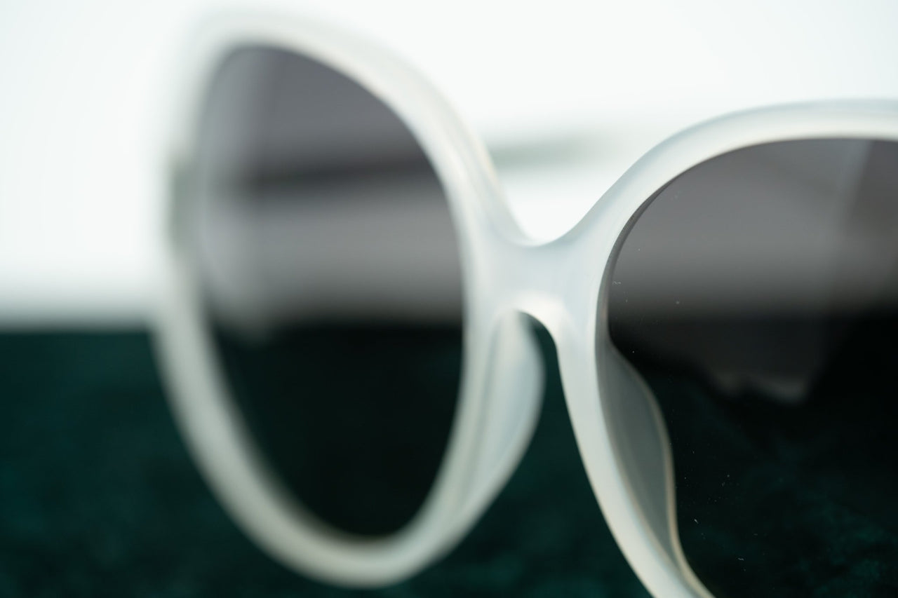 Oscar De La Renta Women Sunglasses Oversized Frame Ivory Enamel Arms and Grey Lenses - ODLR22C3SUN - Watches & Crystals