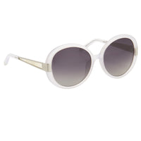 Thumbnail for Oscar De La Renta Women Sunglasses Round Ivory White Mother of Pearl and Grey Lenses - ODLR5C8SUN - Watches & Crystals