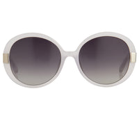 Thumbnail for Oscar De La Renta Women Sunglasses Round Ivory White Mother of Pearl and Grey Lenses - ODLR5C8SUN - Watches & Crystals