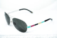 Thumbnail for Oscar De La Renta Women Sunglasses Silver Multicoloured Enamel with Dark Grey Lenses Category 3 - ODLR44C6SUN - Watches & Crystals