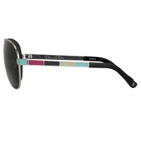 Thumbnail for Oscar De La Renta Women Sunglasses Silver Multicoloured Enamel with Dark Grey Lenses Category 3 - ODLR44C6SUN - Watches & Crystals
