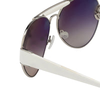 Thumbnail for Oscar De La Renta Women Sunglasses White Silver and Dark Grey Lenses Category 3 - ODLR53C3SUN - Watches & Crystals