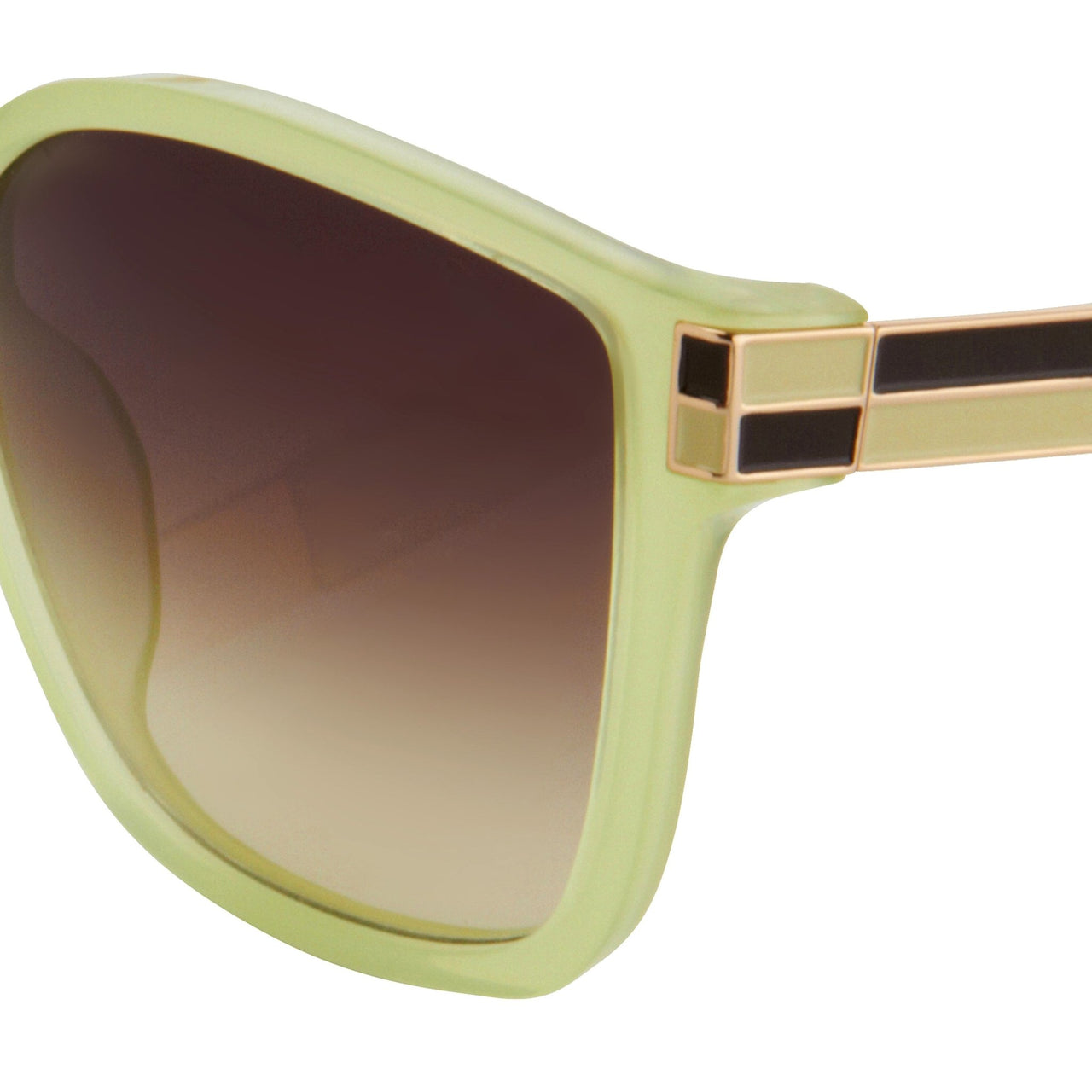 Oscar De La Renta Women Sunglasses with Oversized Green Enamel Arms and Brown Gradient Lenses - ODLR21C7SUN - Watches & Crystals