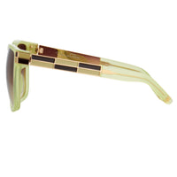 Thumbnail for Oscar De La Renta Women Sunglasses with Oversized Green Enamel Arms and Brown Gradient Lenses - ODLR21C7SUN - Watches & Crystals