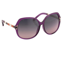 Thumbnail for Oscar De La Renta Women Sunglasses with Oversized Purple Enamel Arms and Grey Gradient Lenses - ODLR22C2SUN - Watches & Crystals