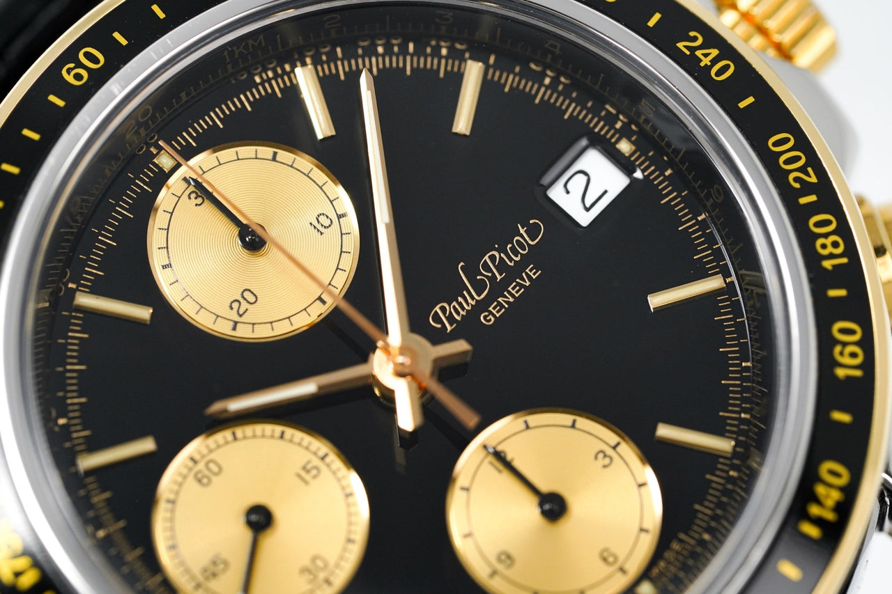 Paul Picot Men's Watch Chronosport Chronograph Black 18K Gold P7005322.332 - Watches & Crystals