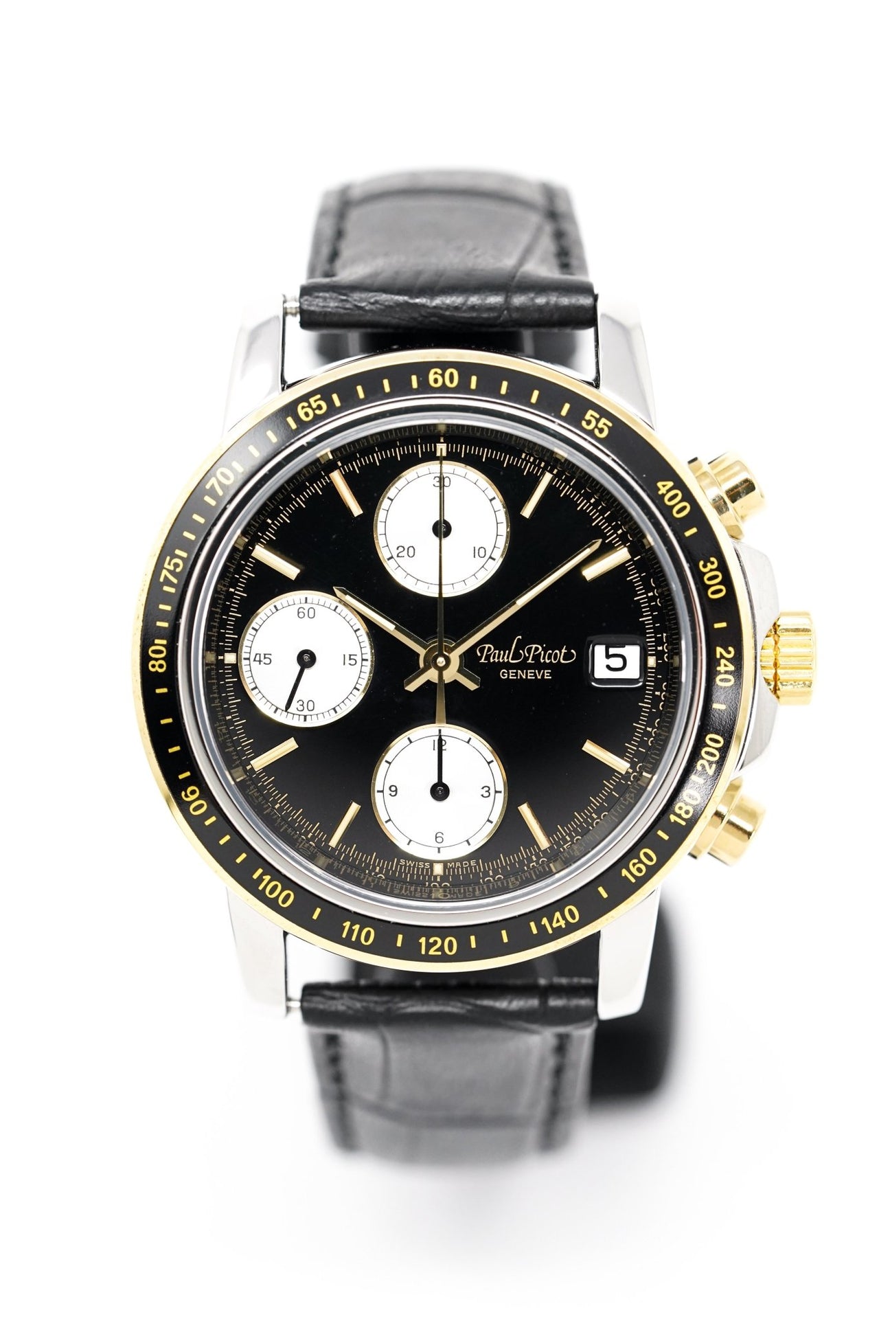 Paul Picot Men's Watch Chronosport Chronograph Black P7005.322.372 - Watches & Crystals