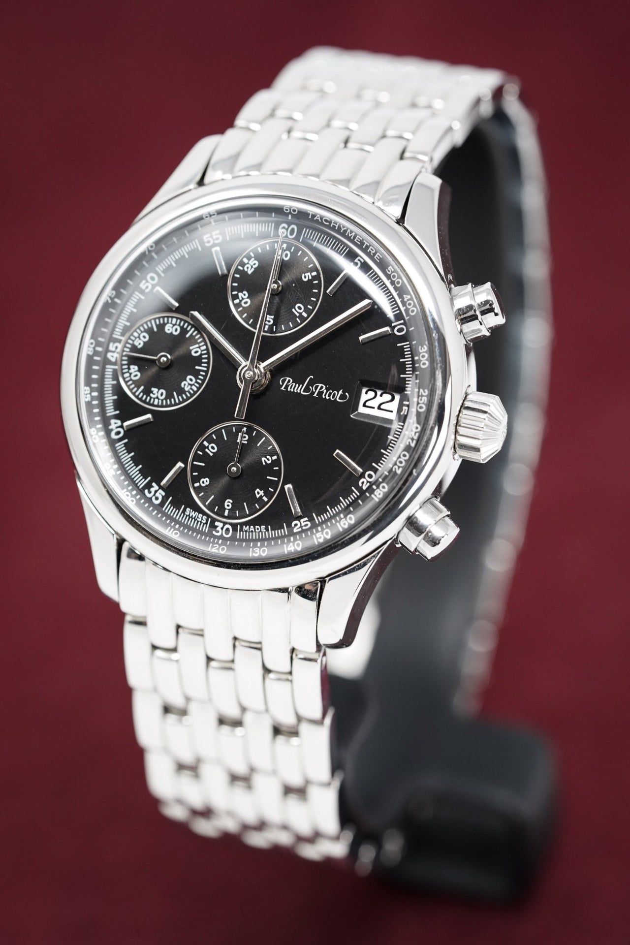 Paul Picot Men's Watch Telemark Chronograph Black P4102.20.331/B - Watches & Crystals