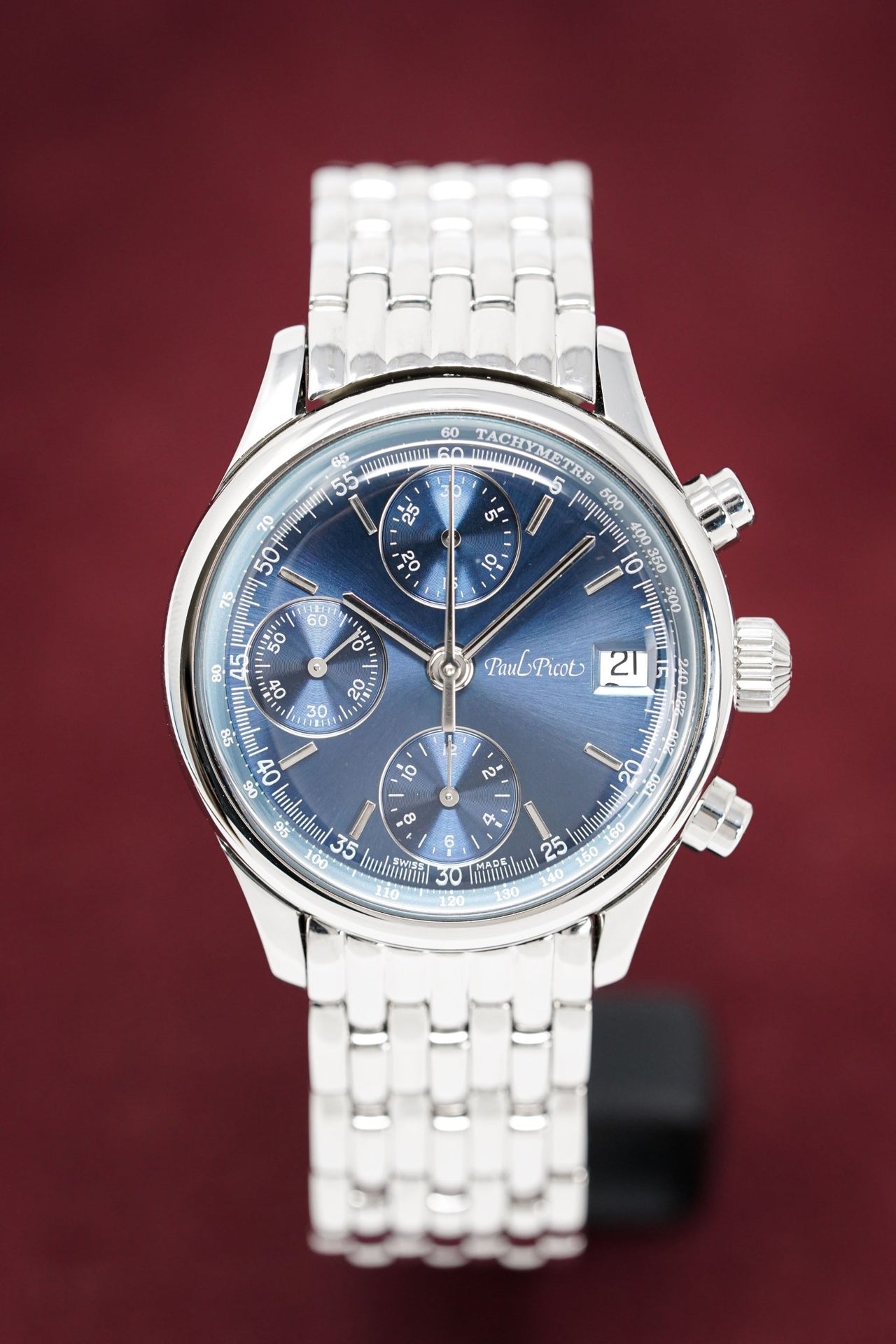 Paul Picot Men's Watch Telemark Chronograph Blue P4102.20.221/B - Watches & Crystals