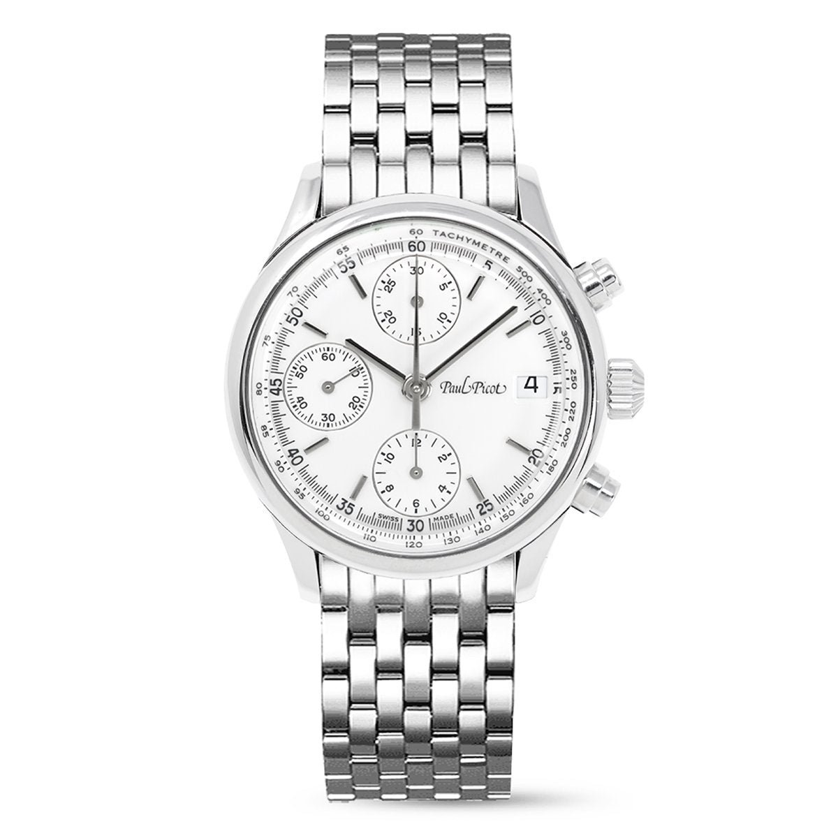 Paul Picot Men's Watch Telemark Chronograph White P4102.20.111/B - Watches & Crystals