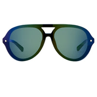 Thumbnail for Phillip Lim Sunglasses Aviator Male Hunter Beetle Green CAT3 Dark Tint Green Mirror Lenses - PL117C5SUN - Watches & Crystals
