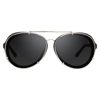 Thumbnail for Phillip Lim Sunglasses Black and Silver Aviator with Bang Bang Black Lenses Category 4 - PL170C7SUN - Watches & Crystals