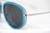 Thumbnail for Phillip Lim Sunglasses Men's Aviator Turquoise Nickel with Dark Grey Lenses Category 3 - PL139C6SUN - Watches & Crystals
