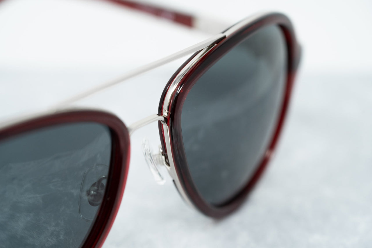 Phillip Lim Sunglasses Merlot Silver and Green Lenses Category 3 - PL16C31SUN - Watches & Crystals