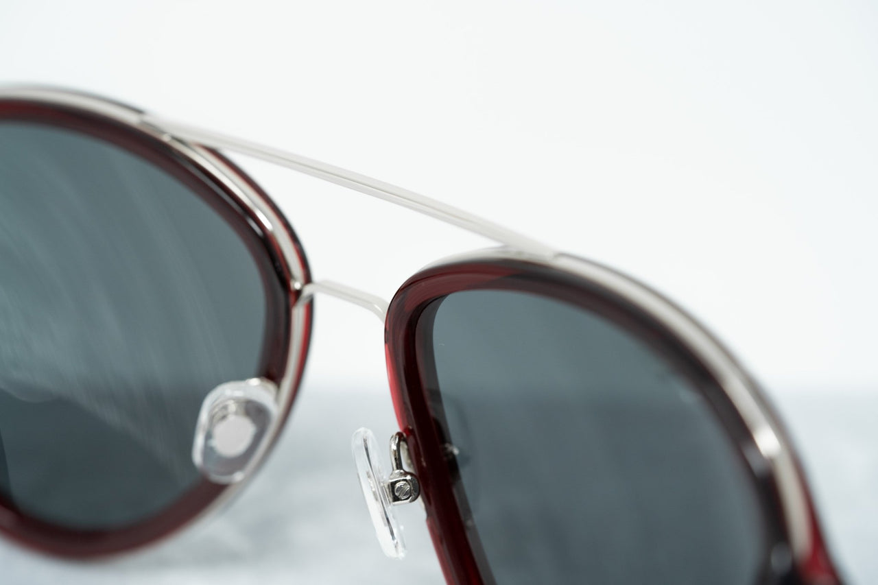 Phillip Lim Sunglasses Merlot Silver and Green Lenses Category 3 - PL16C31SUN - Watches & Crystals