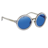 Thumbnail for Phillip Lim Sunglasses Round Female Clear and Gun Metal with CAT3 Blue Mirror Lenses - PL11C25SUN - Watches & Crystals