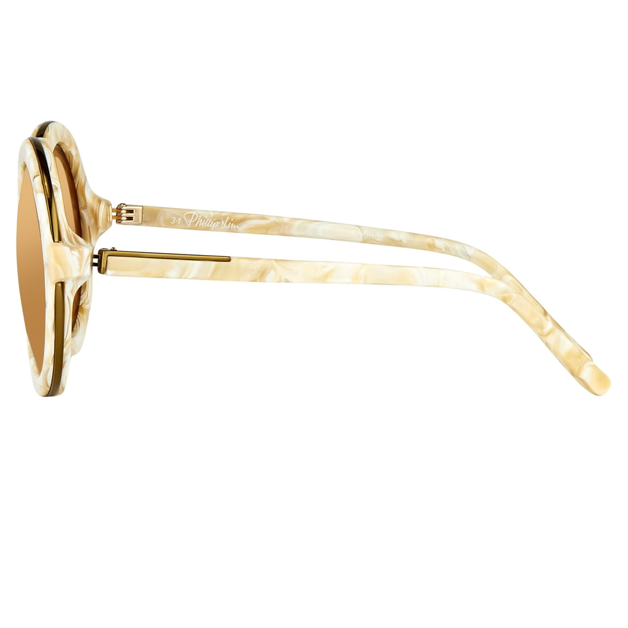 Phillip Lim Sunglasses Round Horn and Bronze Nickel with Bronze Mirror Lenses Category 3 - PL11C30SUN - Watches & Crystals
