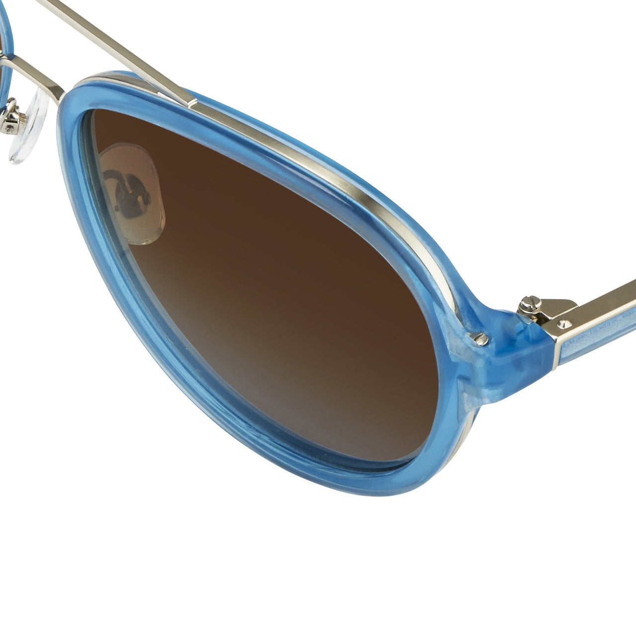 Phillip Lim Sunglasses Turquoise Brushed Silver and Brown Lenses Category 3 - PL16C27SUN - Watches & Crystals