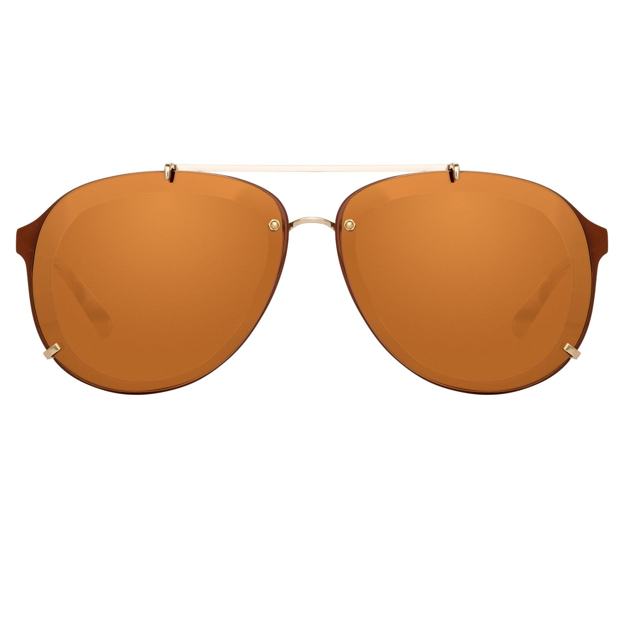 Phillip Lim Sunglasses Unisex Rust and Light Gold Aviator with Rust Mirror Lenses Category 3 - PL162C13SUN - Watches & Crystals