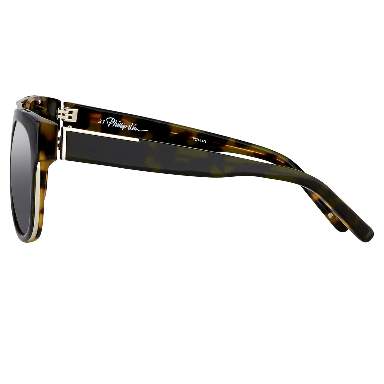 Phillip Lim Sunglasses with Rectangular Tortoiseshell Silver and Fog Green Lenses Category 3 - PL144C6SUN - Watches & Crystals