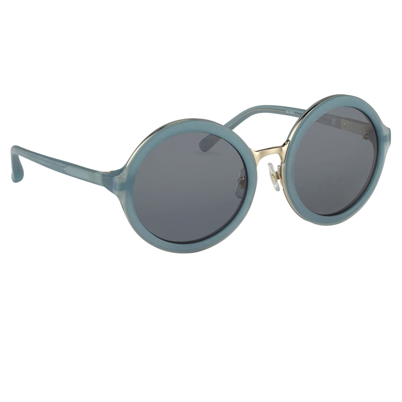 Phillip Lim Sunglasses with Round Blue Brushed Gold and Navy Blue Lenses - PL11C16SUN - Watches & Crystals