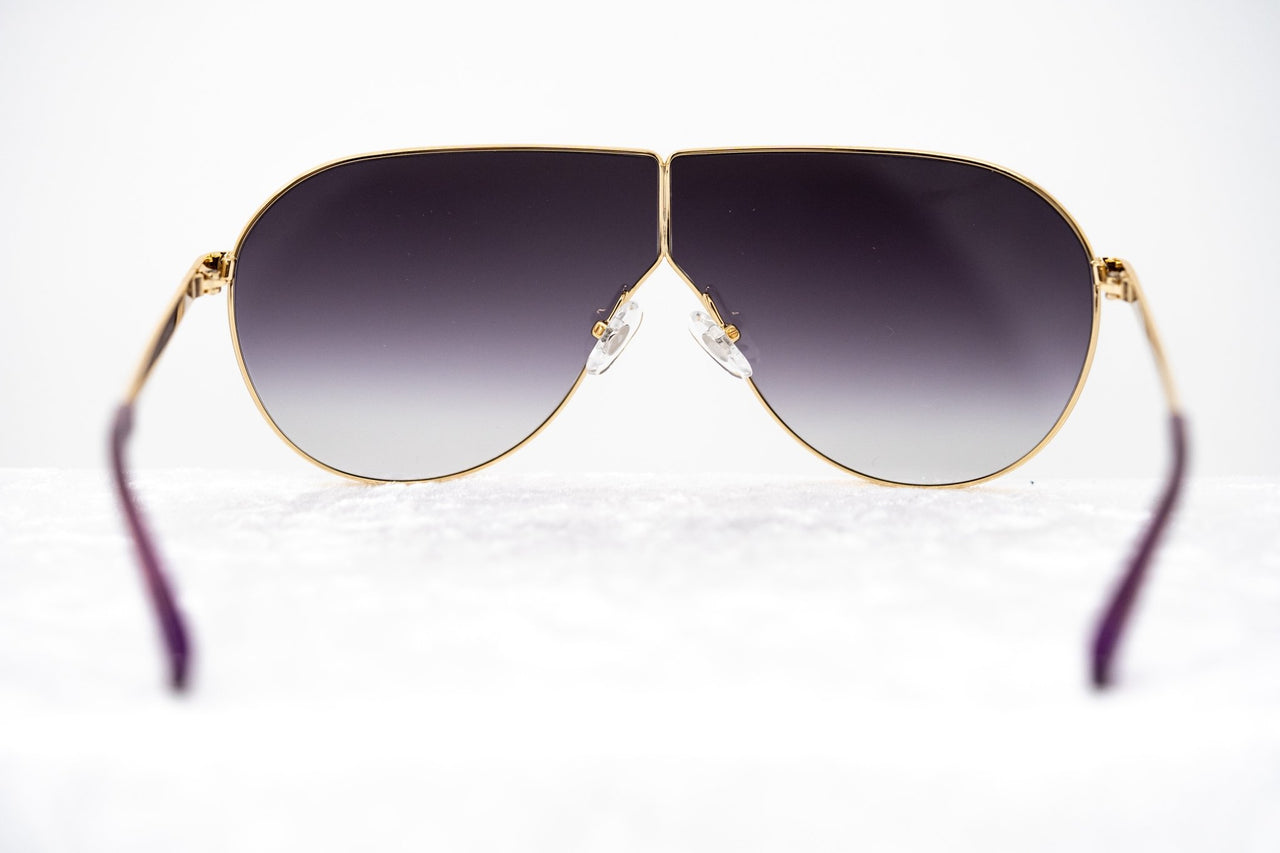 Phillip Lim Sunglasses Women's Shield Shape Clear Purple and Gold CAT3 Purple Graduated Lenses PL171C11SUN - Watches & Crystals