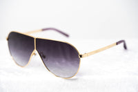 Thumbnail for Phillip Lim Sunglasses Women's Shield Shape Clear Purple and Gold CAT3 Purple Graduated Lenses PL171C11SUN - Watches & Crystals