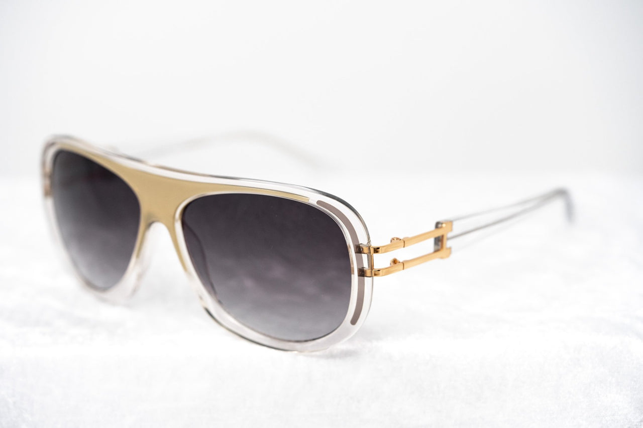 Prabal Gurung Sunglasses Female Aviator Olive and Clear Acetate CAT3 Grey Lenses PG10C1SUN - Watches & Crystals