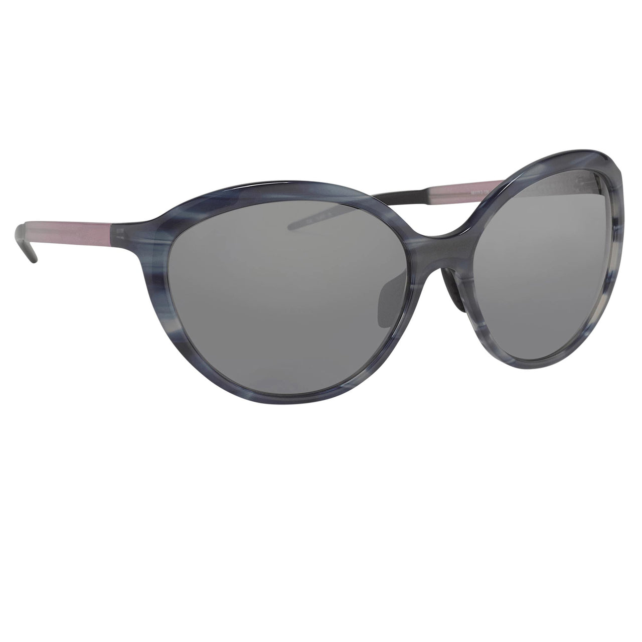 Prabal Gurung Sunglasses Female Oversized Blue Horn and Clear Pink/Black Category 3 Grey Mirror Lenses PG22C1SUN - Watches & Crystals