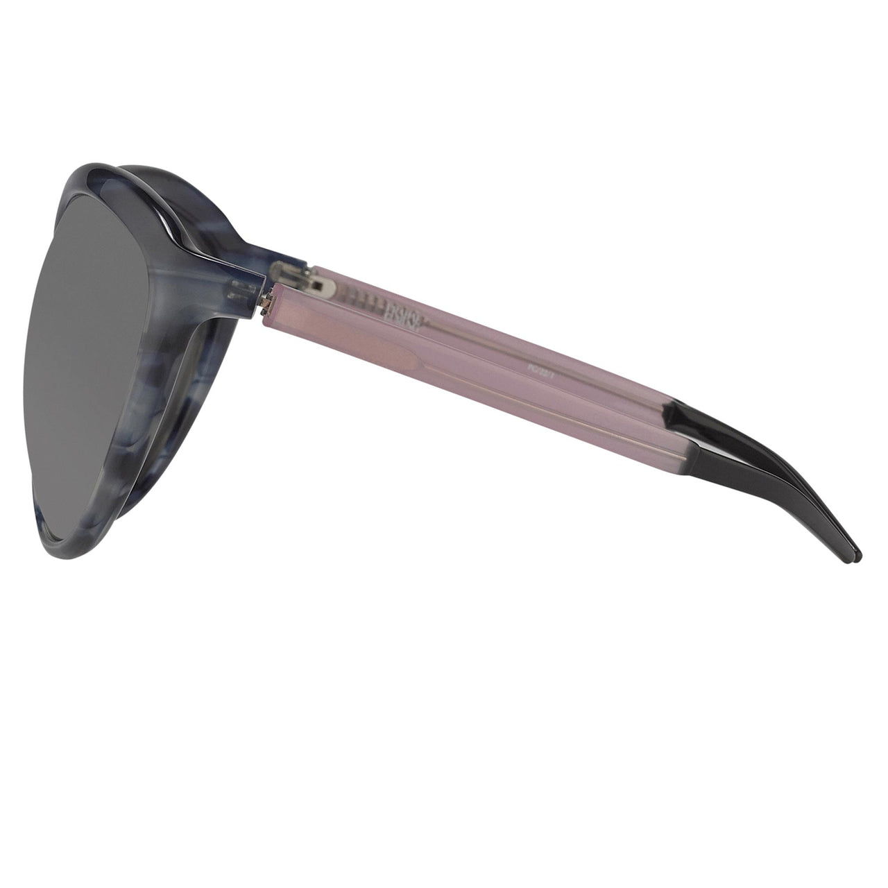 Prabal Gurung Sunglasses Female Oversized Blue Horn and Clear Pink/Black Category 3 Grey Mirror Lenses PG22C1SUN - Watches & Crystals