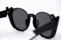 Thumbnail for Prabal Gurung Sunglasses Female Round Black Category 3 Black Smoke Mirror Lenses PG24C2SUN - Watches & Crystals