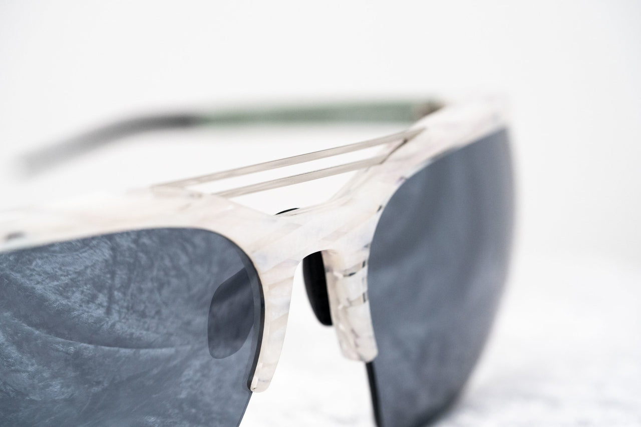Prabal Gurung Sunglasses Female Special Frame White Horn Category 3 Blue Mirror Lenses PG21C4SUN - Watches & Crystals
