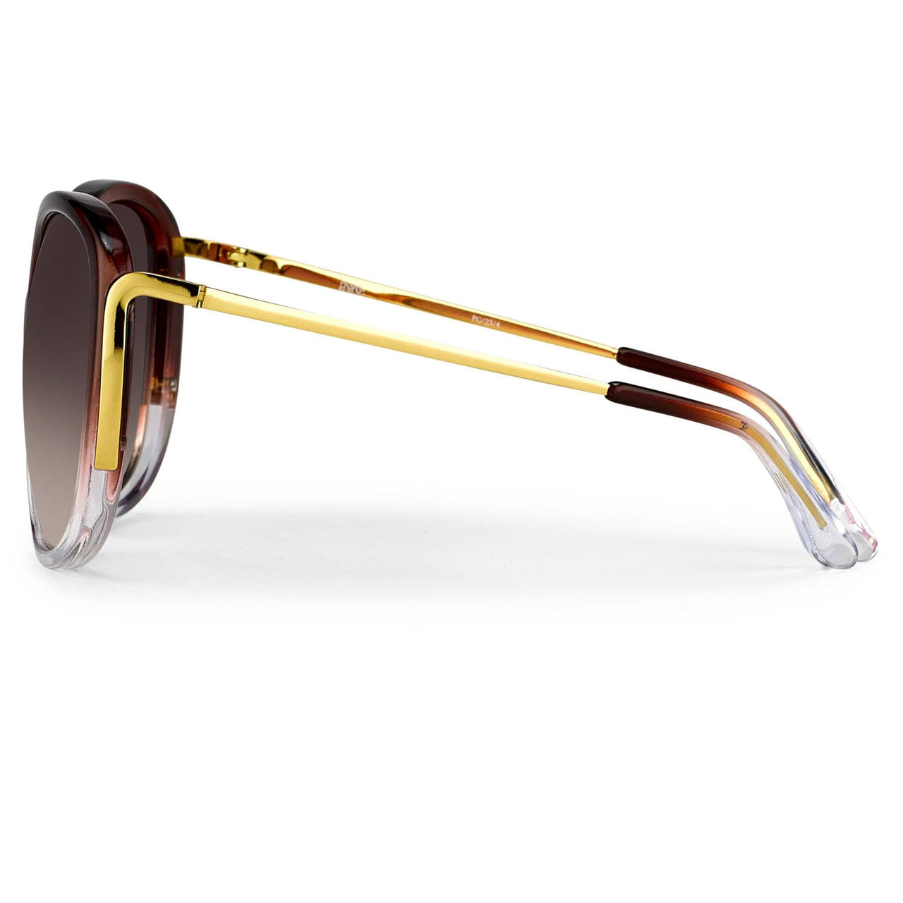 Prabal Gurung Sunglasses Oversized Female Maroon To Clear Frame Category 2 Red Gradient Lenses PG23C4SUN - Watches & Crystals